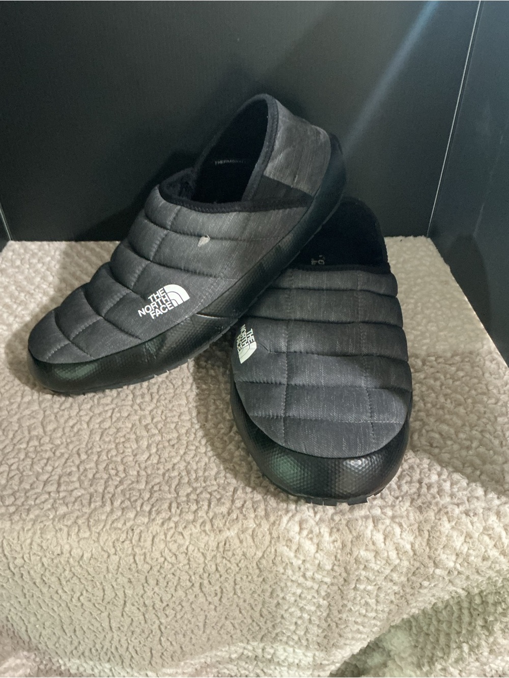 The North Face Black Quilted Slip-On Moccasins